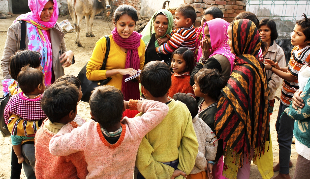         Social worker supporting women and girls in rural India
      
