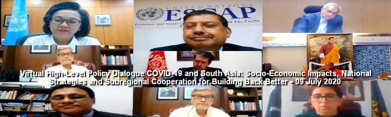 Virtual High Level policy dialogue Covid-19 and South Asia socio-economic impacts