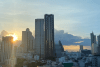 Skyscrapers in downtown Bangkok during sunrise  